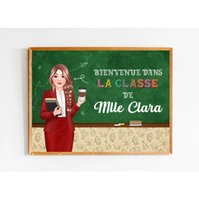 Charger l'image dans la galerie, Professeure Tapis personnalisé, Paillasson Cadeaux pour la fête des enseignante, Tableau noir Bienvenue Dans La Classe