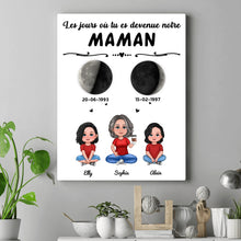 Charger l'image dans la galerie, Phase de Lune Tasse de voyage personnalisée, Gobelet cadeau pour fête des mères, Le jour où tu es devenue ma maman
