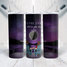 Charger l'image dans la galerie, Phase de lune et message Gobelet personnalisée, Tumbler Saint-Valentin pour couple, de mariage, Notre lune