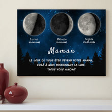 Charger l'image dans la galerie, Phase de Lune Gobelet personnalisé, Tumbler Fête des Mères Cadeaux pour maman, Le jour où vous êtes devenu notre Mère