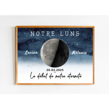Charger l'image dans la galerie, Phase de Lune Gobelet personnalisé noms, Saint-Valentin Cadeaux pour couple, Épouse et mari, Le début de notre éternité