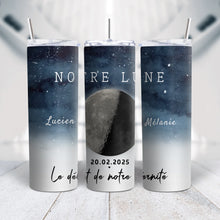 Charger l'image dans la galerie, Phase de Lune Gobelet personnalisé noms, Saint-Valentin Cadeaux pour couple, Épouse et mari, Le début de notre éternité
