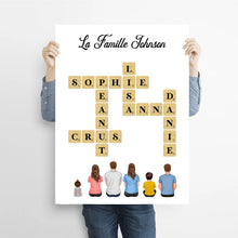 Charger l'image dans la galerie, Mots croisé Tasse de voyage personnalisée Famille Noms, Tumbler cadeau pour Famille, Maman at papa chien, chat