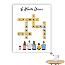 Charger l'image dans la galerie, Mots croisé Tasse de voyage personnalisée Famille Noms, Tumbler cadeau pour Famille, Maman at papa chien, chat