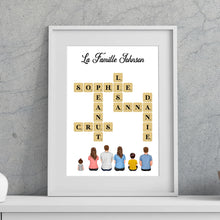 Charger l'image dans la galerie, Mots croisé Tasse de voyage personnalisée Famille Noms, Tumbler cadeau pour Famille, Maman at papa chien, chat