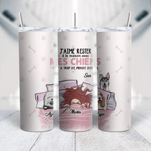 Charger l'image dans la galerie, Gobelet personnalisée noms, Tumbler cadeau pour maman chien, l'aime rester à la maison avec mec chiens