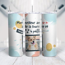 Charger l'image dans la galerie, Gobelet Photo personnalisée nom, Tumbler cadeau pour maman, papa chat, chien, cheval, mon meilleur ami a de la 4 pattes