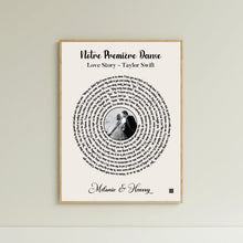 Charger l'image dans la galerie, Paroles de chanson poster personnalisée, couple photo musical, cadeau pour d'anniversaire, chanson de mariage danse