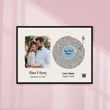 Charger l'image dans la galerie, Photo couple Toile personnalisée, Cadeau d'anniversaire de mariage avec code QR pour la première danse du couple