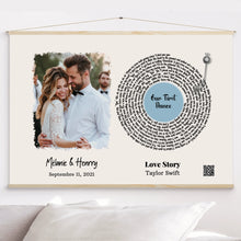 Charger l'image dans la galerie, Photo couple Toile personnalisée, Cadeau d'anniversaire de mariage avec code QR pour la première danse du couple