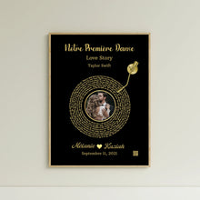 Charger l'image dans la galerie, Paroles chanson Toile personnalisée couple photo musical cadeau pour d'anniversaire, chanson de mariage danse