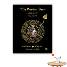 Charger l'image dans la galerie, Paroles chanson Toile personnalisée couple photo musical cadeau pour d'anniversaire, chanson de mariage danse