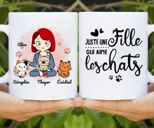 Charger l'image dans la galerie, Jusqu'à 9 chats, Porte-clés rectangulaire chat personnalisé, tasse maman chat, juste une fille qui aime les chats