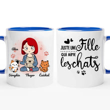Charger l'image dans la galerie, Jusqu'à 9 chats, Porte-clés rectangulaire chat personnalisé, tasse maman chat, juste une fille qui aime les chats