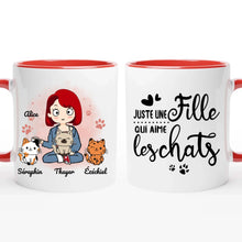 Charger l'image dans la galerie, Jusqu'à 9 chats, Porte-clés rectangulaire chat personnalisé, tasse maman chat, juste une fille qui aime les chats