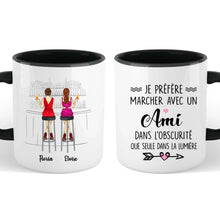 Charger l'image dans la galerie, Jusqu'à 6 filles, Porte-clés rectangulaire personnalisé meilleure amie, tasse sœurs de cœur, noms et arts personnalisés
