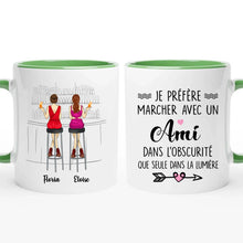 Charger l'image dans la galerie, Jusqu'à 6 filles, Porte-clés rectangulaire personnalisé meilleure amie, tasse sœurs de cœur, noms et arts personnalisés