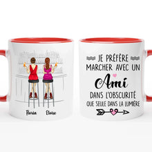 Charger l'image dans la galerie, Jusqu'à 6 filles, Porte-clés rectangulaire personnalisé meilleure amie, tasse sœurs de cœur, noms et arts personnalisés