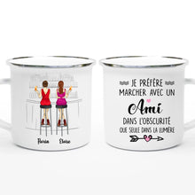 Charger l'image dans la galerie, Jusqu'à 6 filles, Porte-clés rectangulaire personnalisé meilleure amie, tasse sœurs de cœur, noms et arts personnalisés