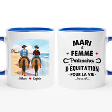 Charger l'image dans la galerie, Porte-clés acrylique cheval personnalisable, tasse cheval, Tasse de café personnalisée de couple d'équitation