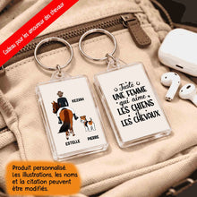 Charger l'image dans la galerie, Porte-clés acrylique cheval et chien personnalisable, Juste une femme qui aime les chevaux et les chiens