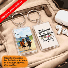 Charger l'image dans la galerie, Jusqu'à 2 personnes, Porte-clés acrylique coeur cheval personnalisable, partenaires d'équitation pour la vie