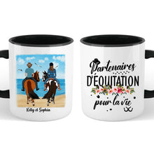Charger l'image dans la galerie, Jusqu'à 2 personnes, Porte-clés acrylique coeur cheval personnalisable, partenaires d'équitation pour la vie