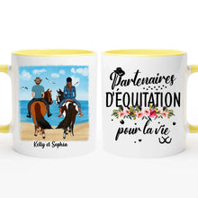 Charger l'image dans la galerie, Jusqu'à 2 personnes, Porte-clés acrylique coeur cheval personnalisable, partenaires d'équitation pour la vie