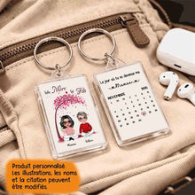 Charger l'image dans la galerie, Porte-clés acrylique coeur Calendrier personnalisé, Fête des mères Cadeaux pour maman, Telle mère tel fils