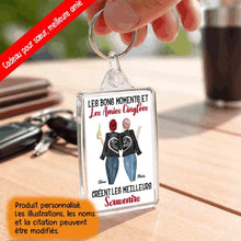 Charger l'image dans la galerie, Jusqu'à 3 filles, Porte-clés acrylique personnalisé meilleure amie, t shirt bff pour 2, noms et arts personnalisés
