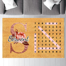 Charger l'image dans la galerie, Plaque De Porte En Métal Mots mêlés noms personnalisé, Alphabet Tapis Cadeau pour la famille, Couple, Nom de famille