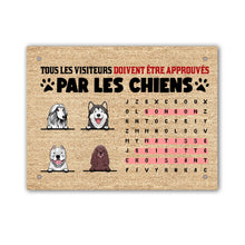 Charger l'image dans la galerie, Plaque De Porte En Métal Mots mêlés noms personnalisé chien, Tapis Tous les visiteurs doivent être approuvés par les chiens