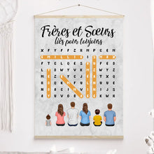 Charger l'image dans la galerie, Mots mêlés Toile personnalisée, cadeau pour Frères et Sœurs, Décoration du salon, Frères et Sœurs liés pour toujours