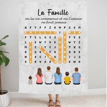 Charger l'image dans la galerie, Mots mêlés Poster personnalisée Famille Nom, cadeau pour Famille, Maman at papa chien, chat, Décoration du salon