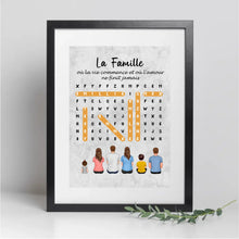 Charger l'image dans la galerie, Mots mêlés Poster personnalisée Famille Nom, cadeau pour Famille, Maman at papa chien, chat, Décoration du salon