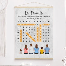 Charger l'image dans la galerie, Mots mêlés Poster personnalisée Famille Nom, cadeau pour Famille, Maman at papa chien, chat, Décoration du salon