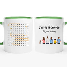 Charger l'image dans la galerie, Mots mêlés noms personnalisée mug, Tasse cadeau pour Famille, Frères et Sœurs liés pour toujours