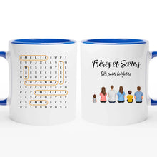 Charger l'image dans la galerie, Mots mêlés noms personnalisée mug, Tasse cadeau pour Famille, Frères et Sœurs liés pour toujours