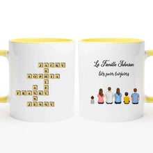 Charger l'image dans la galerie, Mots mêlés noms personnalisée mug, Tasse cadeau pour Famille, Couple, Maman at papa chien, chat