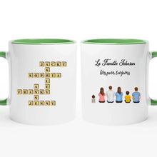 Charger l'image dans la galerie, Mots mêlés noms personnalisée mug, Tasse cadeau pour Famille, Couple, Maman at papa chien, chat