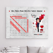 Charger l'image dans la galerie, Mots mêlés Toile personnalisé, Saint-Valentin Cadeaux pour couple, Épouse et mari, Mots pour décrire notre amour
