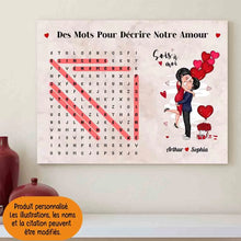 Charger l'image dans la galerie, Mots mêlés Toile personnalisé, Saint-Valentin Cadeaux pour couple, Épouse et mari, Mots pour décrire notre amour