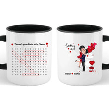 Charger l'image dans la galerie, Mots mêlés Mug personnalisé, Tasse Saint-Valentin Cadeaux pour couple, Épouse et mari, Mots pour décrire notre amour