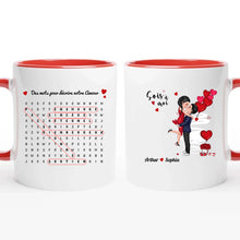 Charger l'image dans la galerie, Mots mêlés Mug personnalisé, Tasse Saint-Valentin Cadeaux pour couple, Épouse et mari, Mots pour décrire notre amour
