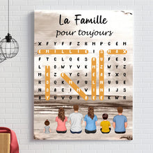 Charger l'image dans la galerie, Mots mêlés Plaid personnalisée, Couverture cadeau pour Famille, Maman at papa chien, chat, La famille pour toujours