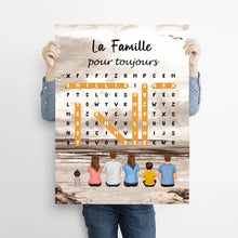 Charger l'image dans la galerie, Mots mêlés Plaid personnalisée, Couverture cadeau pour Famille, Maman at papa chien, chat, La famille pour toujours