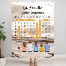 Charger l'image dans la galerie, Mots mêlés Plaid personnalisée, Couverture cadeau pour Famille, Maman at papa chien, chat, La famille pour toujours