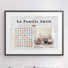 Charger l'image dans la galerie, Mots mêlés Noms Toile personnalisé, Saint-Valentin Cadeaux pour couple, Épouse et mari, télécharger une photo de famille