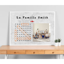 Charger l'image dans la galerie, Mots mêlés Noms Toile personnalisé, Saint-Valentin Cadeaux pour couple, Épouse et mari, télécharger une photo de famille