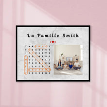 Charger l'image dans la galerie, Mots mêlés Noms Toile personnalisé, Saint-Valentin Cadeaux pour couple, Épouse et mari, télécharger une photo de famille